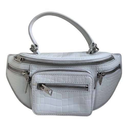 Pre-owned Alexander Wang Attica Patent Leather Crossbody Bag In White