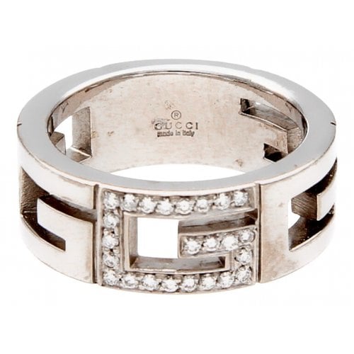 Pre-owned Gucci White Gold Ring