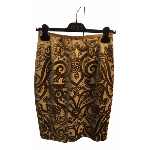 Pre-owned Emanuel Ungaro Velvet Mid-length Skirt In Gold