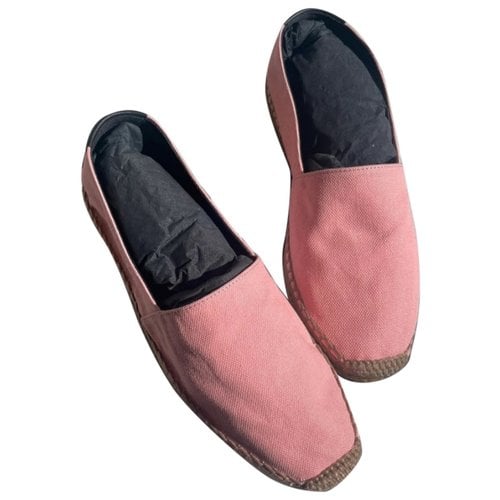 Pre-owned Saint Laurent Cloth Espadrilles In Pink