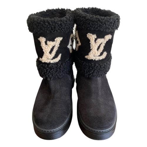 Pre-owned Louis Vuitton Ankle Boots In Black