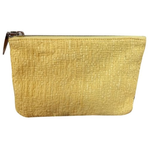 Pre-owned Ermanno Scervino Cloth Clutch Bag In Yellow
