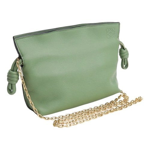 Pre-owned Loewe Leather Handbag In Green