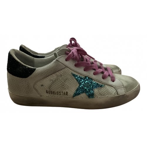 Pre-owned Golden Goose Superstar Leather Trainers In Beige
