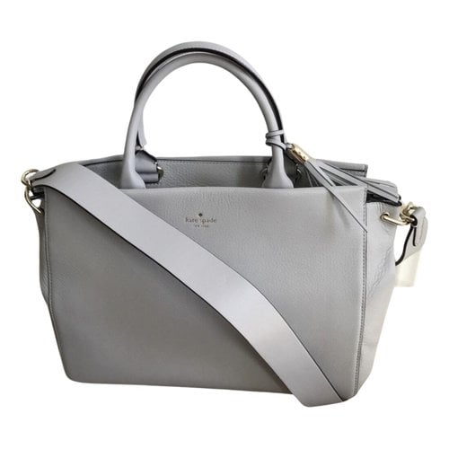 Pre-owned Kate Spade Leather Satchel In Grey