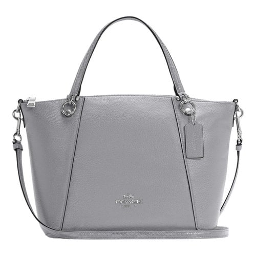 Pre-owned Coach Leather Satchel In Silver