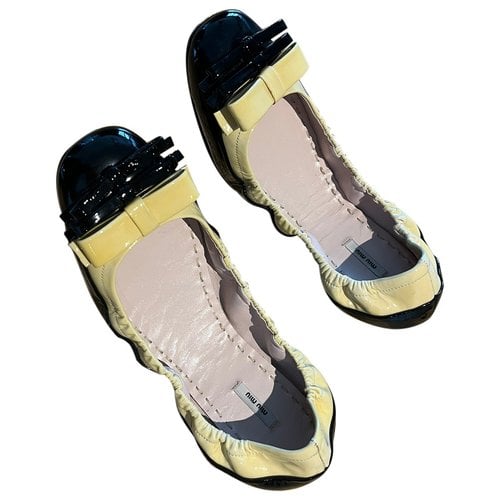 Pre-owned Miu Miu Patent Leather Ballet Flats In Multicolour