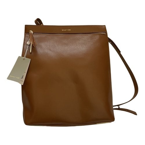 Pre-owned What For Leather Backpack In Camel