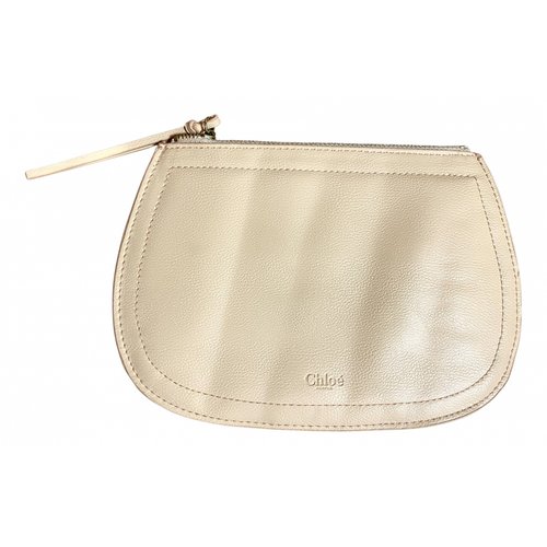 Pre-owned Chloé Vegan Leather Purse In Beige