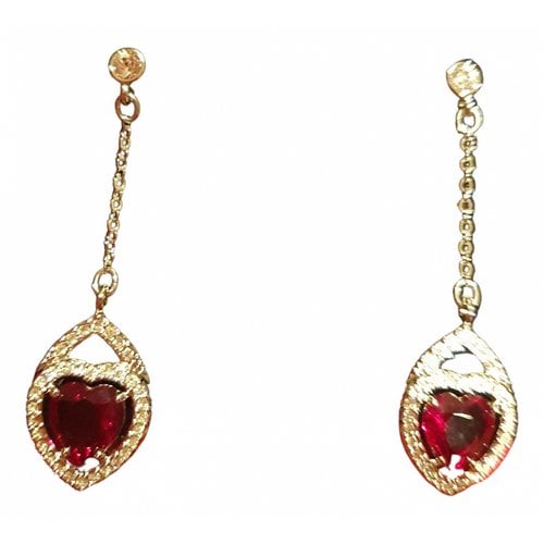 Pre-owned Swarovski Crystal Earrings In Red