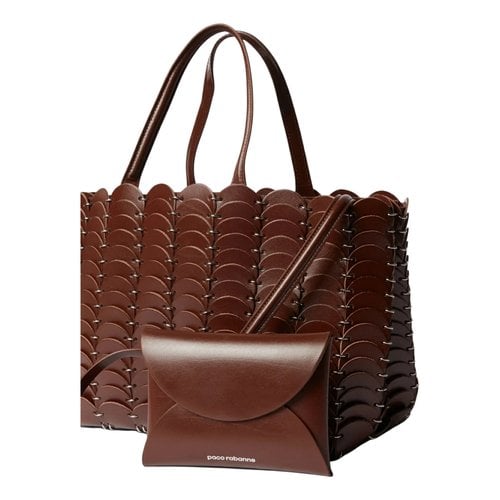 Pre-owned Paco Rabanne 1969 Leather Tote In Brown