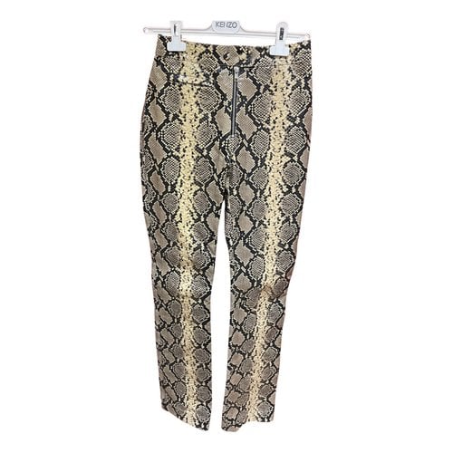 Pre-owned Kenzo Leather Straight Pants In Multicolour