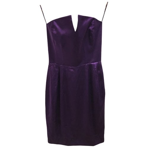 Pre-owned Saint Laurent Silk Mid-length Dress In Purple