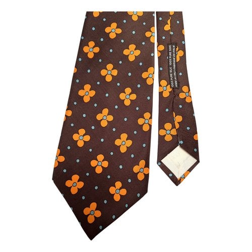 Pre-owned Emanuel Ungaro Silk Tie In Brown