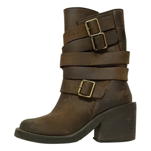 Pre-owned Jeffrey Campbell Leather Ankle Boots In Brown