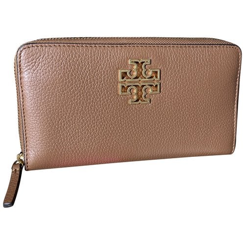 Pre-owned Tory Burch Leather Wallet In Camel