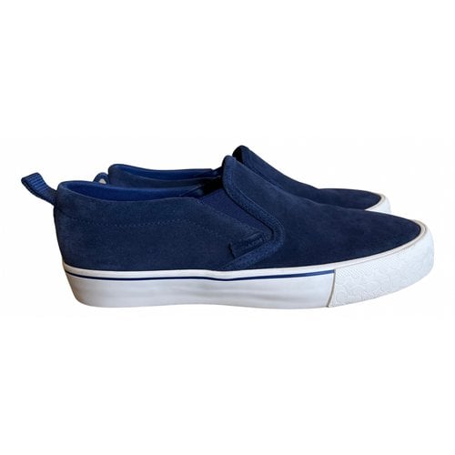 Pre-owned Coach Low Trainers In Navy