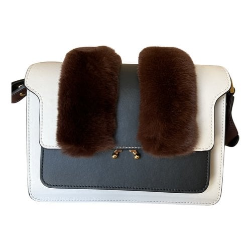 Pre-owned Marni Trunk Leather Crossbody Bag In White