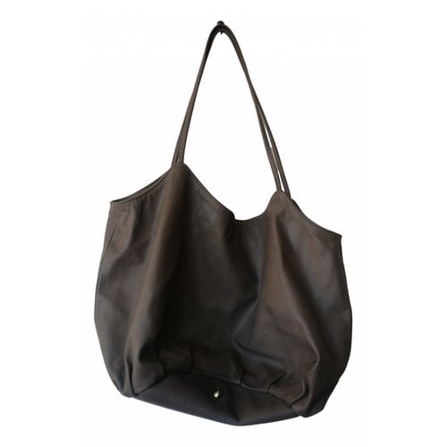 Pre-owned Peserico Leather Handbag In Grey