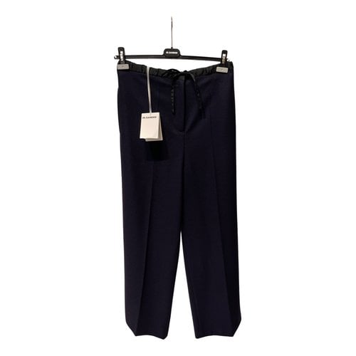 Pre-owned Jil Sander Wool Large Pants In Blue