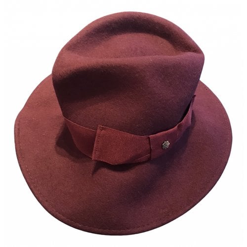 Pre-owned Hoss Intropia Wool Hat In Burgundy
