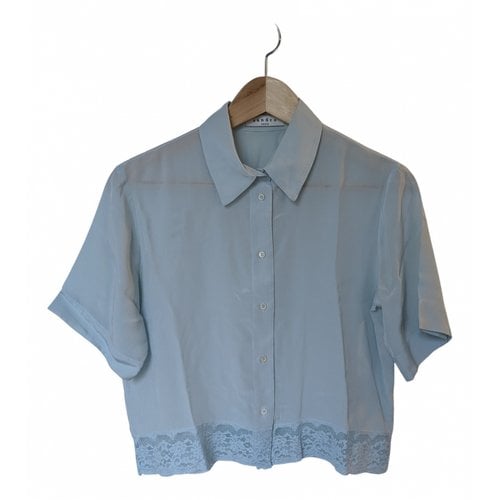 Pre-owned Sandro Silk Shirt In Blue