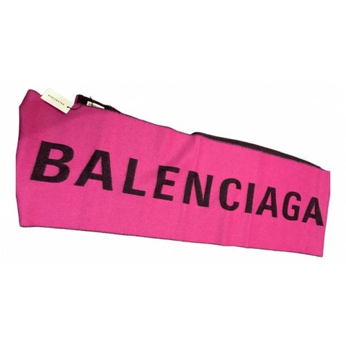 Pre-owned Balenciaga Wool Scarf In Pink