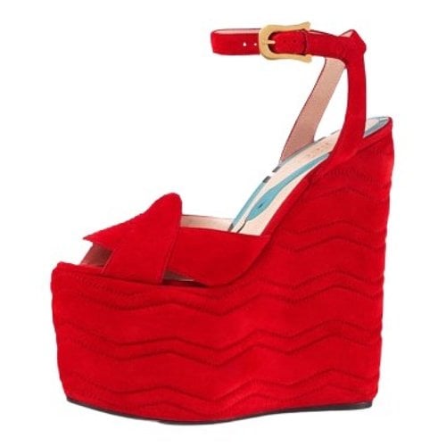 Pre-owned Gucci Sandal In Red