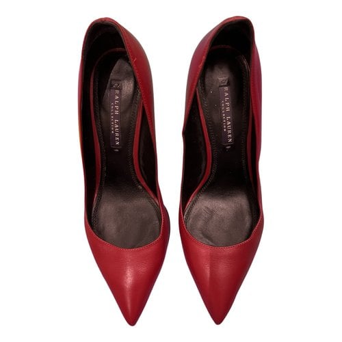 Pre-owned Ralph Lauren Leather Heels In Red