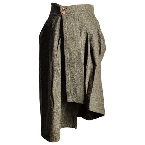 Pre-owned Fendi Wool Mid-length Skirt In Green