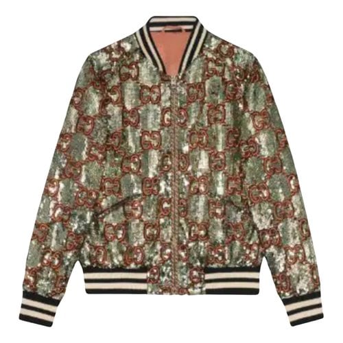 Pre-owned Gucci Glitter Jacket In Green