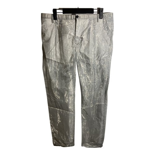 Pre-owned Costume National Trousers In Silver