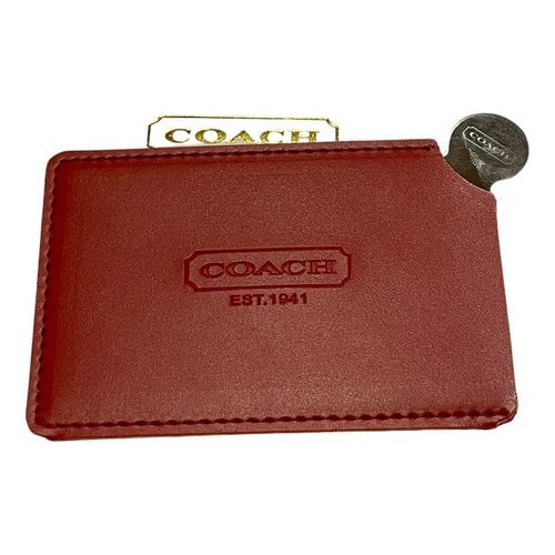 Pre-owned Coach Leather Wallet In Burgundy