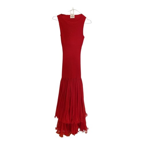 Pre-owned Valentino Cashmere Dress In Red