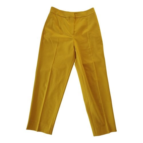 Pre-owned Oscar De La Renta Carot Pants In Yellow
