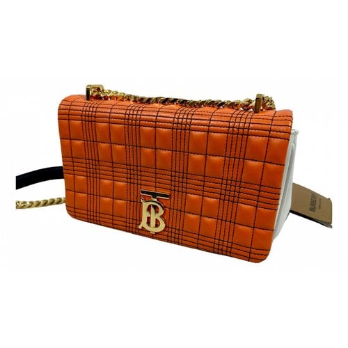 Pre-owned Burberry Lola Leather Handbag In Orange