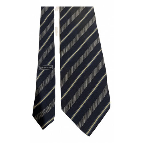 Pre-owned Giorgio Armani Silk Tie In Navy
