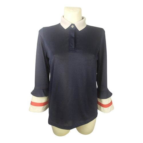 Pre-owned Ganni Polo In Navy