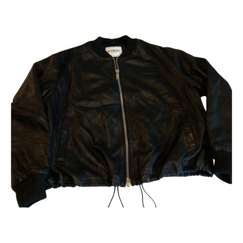 Pre-owned Iceberg Leather Jacket In Black