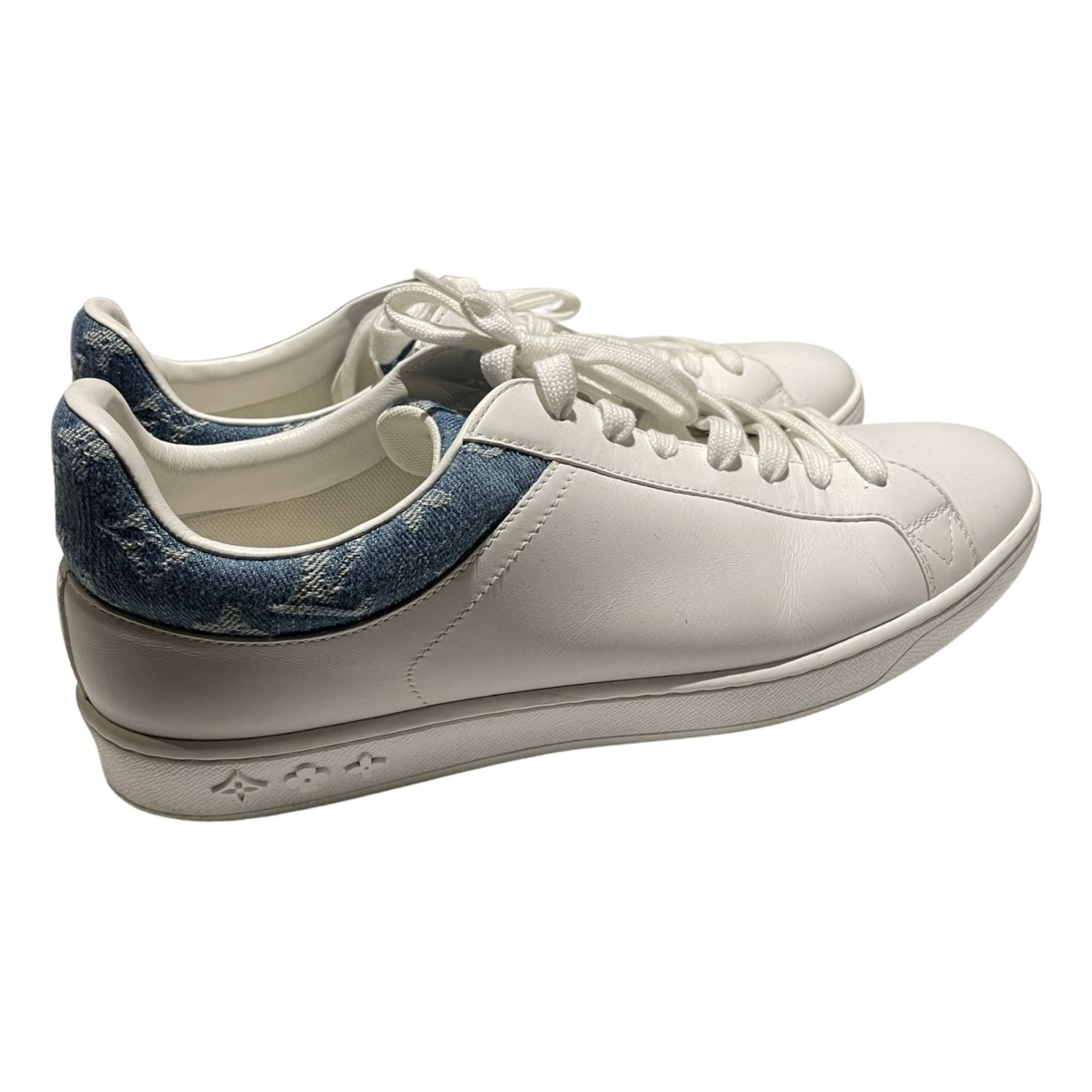 LOUIS VUITTON LUXEMBOURG LINE SNEAKERS MENS WHITE GRAY MONOGRAM