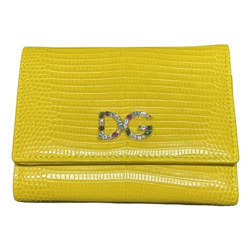 Pre-owned Dolce & Gabbana Leather Wallet In Yellow