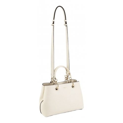 Pre-owned Jimmy Choo Bon Leather Tote In White