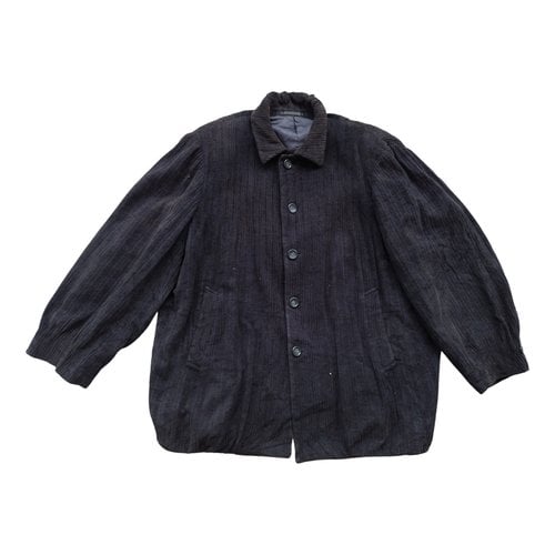 Pre-owned Issey Miyake Faux Fur Coat In Black