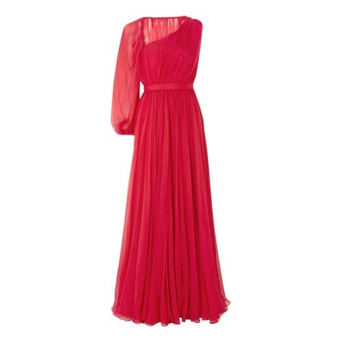 Pre-owned Alexander Mcqueen Silk Maxi Dress In Red