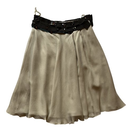 Pre-owned Hoss Intropia Silk Mid-length Skirt In Beige