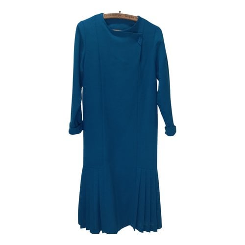 Pre-owned Saint Michael Wool Mid-length Dress In Blue