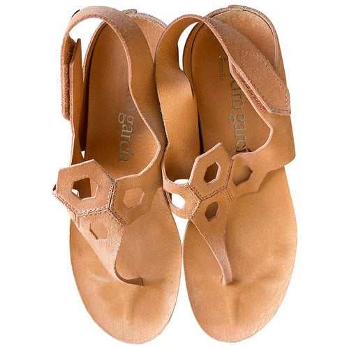 Pre-owned Pedro Garcia Leather Sandal In Camel