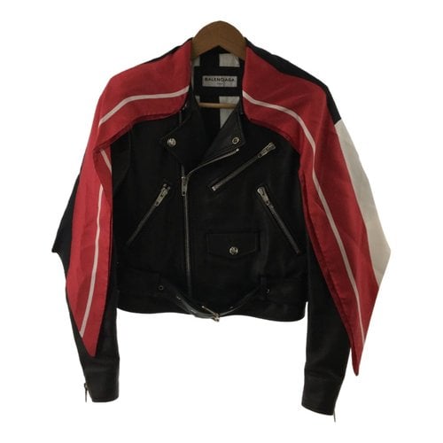 Pre-owned Balenciaga Leather Jacket In Black