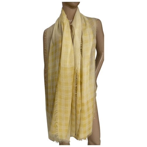Pre-owned Max Mara Cashmere Scarf In Yellow