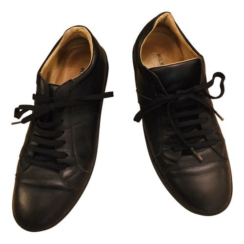 Pre-owned Kleman Leather Low Trainers In Black